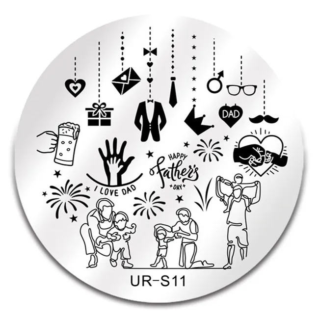 URS011 Ur Sugar 1 шт. Нержавеющая сталь штамповка шаблон Розы Цветочный серии Маникюр Нейл-арт в домашних условиях пластины для стемпинга-Краски инструмент - Цвет: URS011
