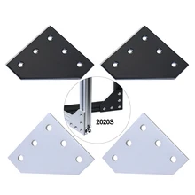 Plaque de jonction avec 5 trous et 90 degrés, 12 pièces, support d'angle, bande de connexion pour cadre d'imprimante 3D, profil en aluminium 2020
