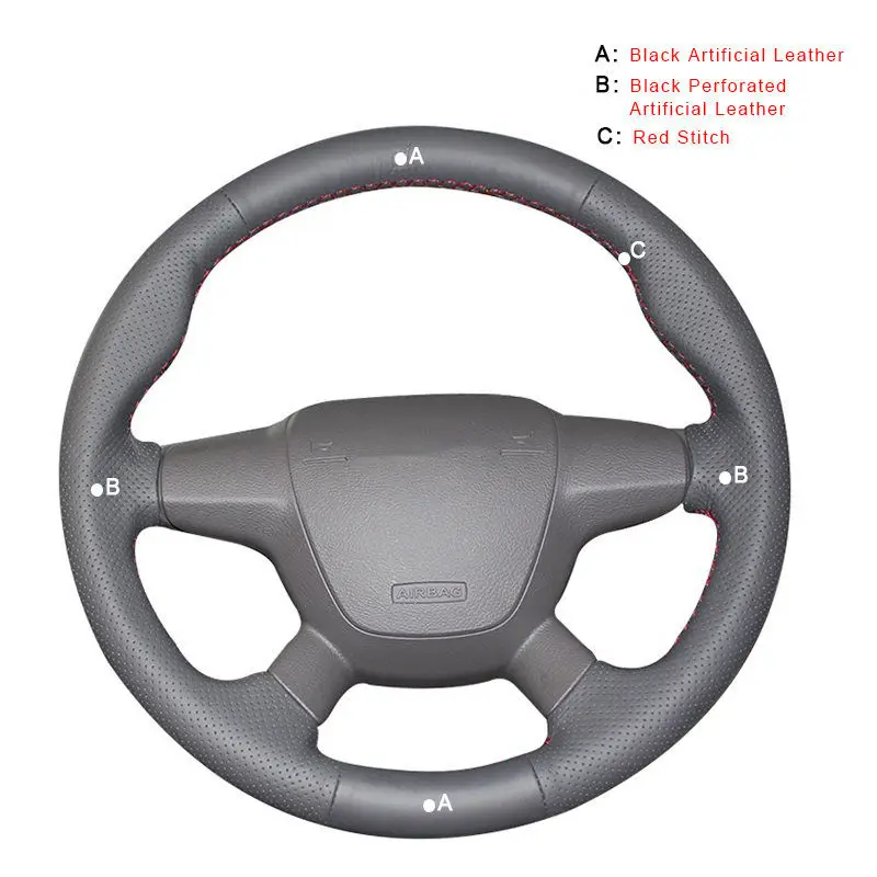 Оплетка автомобиля на рулевом колесе Крышка для Ford Focus 3 2012- Kuga Escape 2013- C-MAX 2011- авто кожаное колесо крышка - Название цвета: Artificial Leather