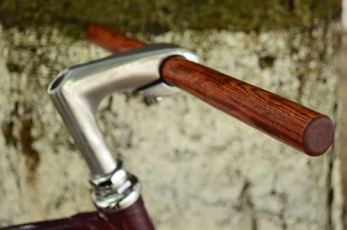 new high intensity pear wood straight flat fixed gear bike handlebar road fixie racing handle bar handwork advanced