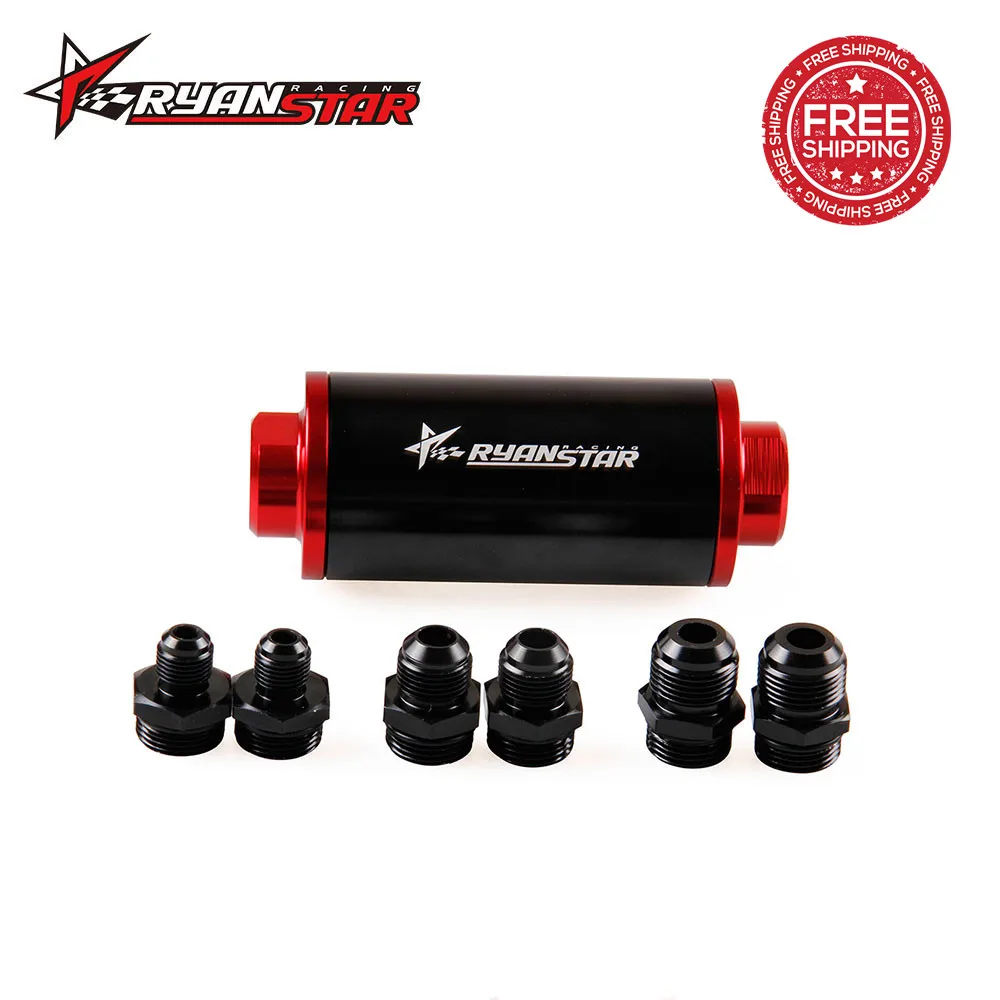 Racing Ready Inline Aluminum Fuel Filters AN6//AN8//AN10 with 60 Micron Element