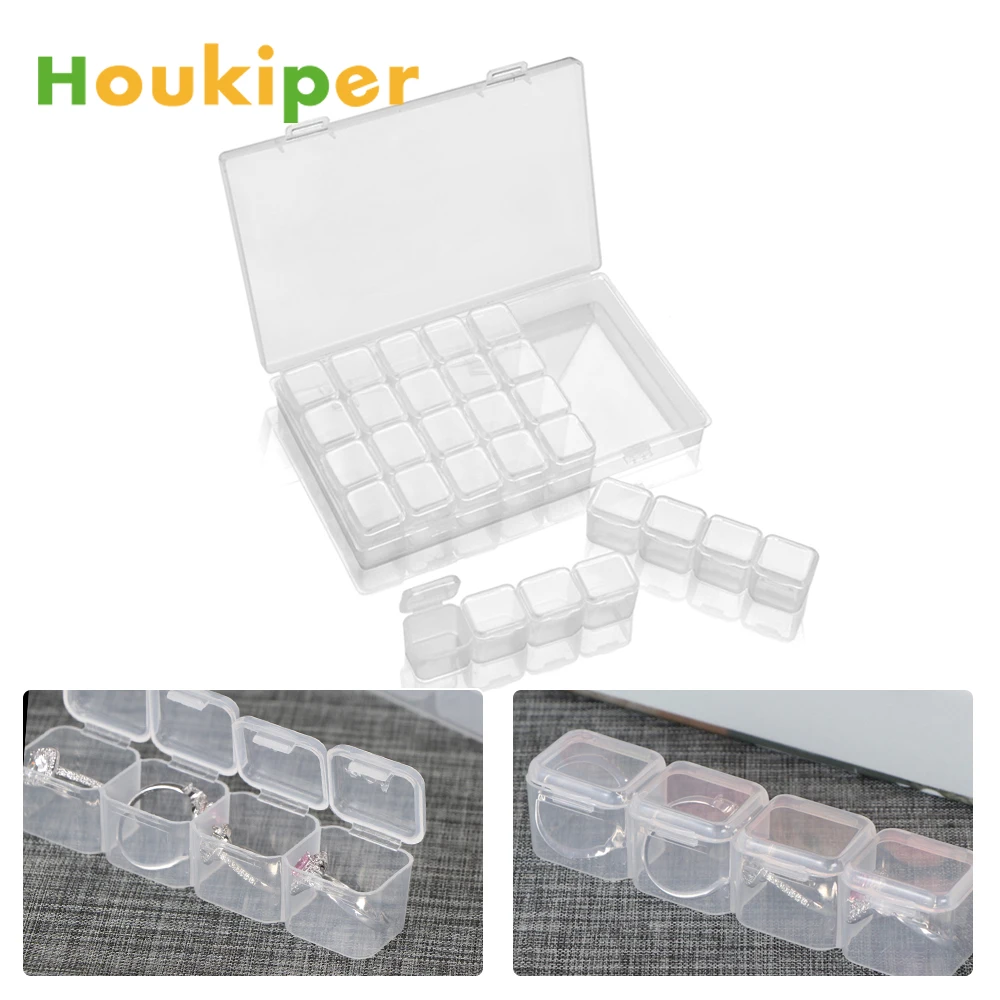 

Houkiper 3pcs Jewelry Storage Boxes Plastic Storage Organizer Diamond Embroidery Box Diamond Painting Accessory Boxes