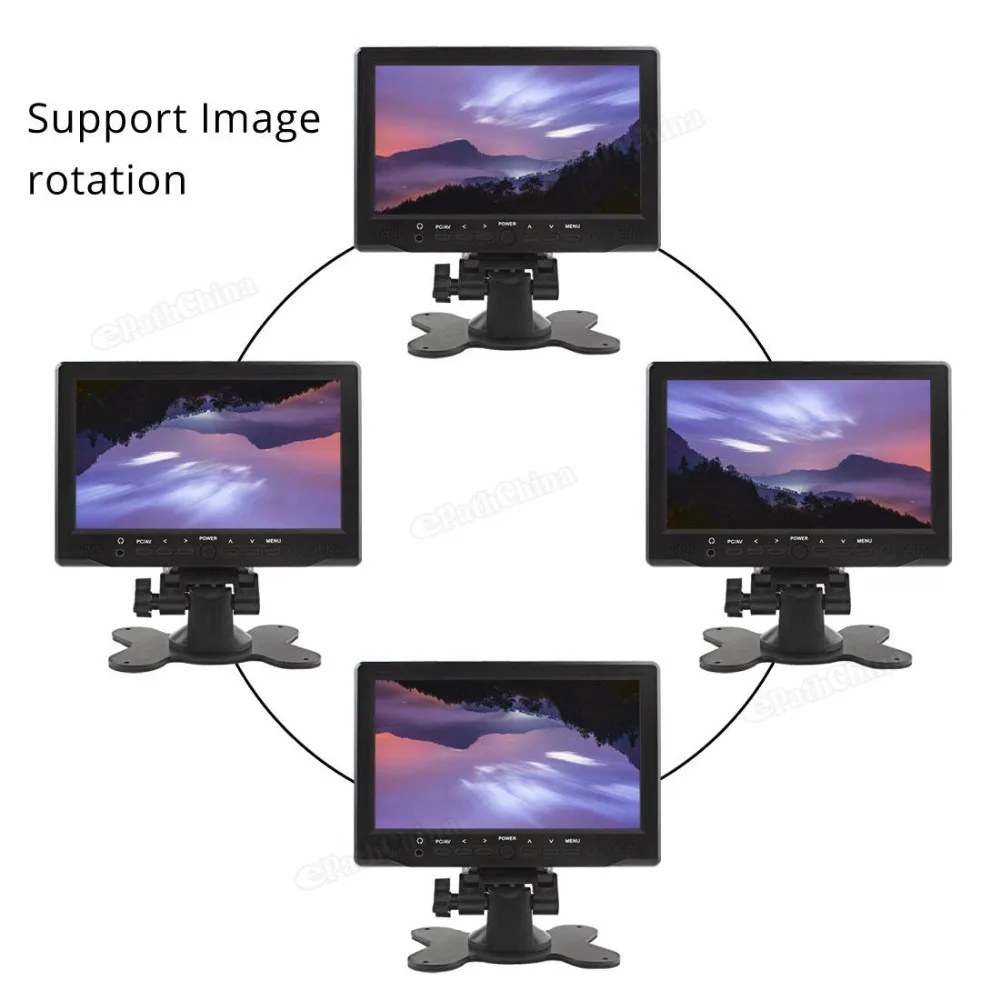 DC 12V 800x480 7 дюймов Автомобильный Монитор яркий цвет HDMI интерфейс TFT lcd AV VGA авто монитор заднего вида