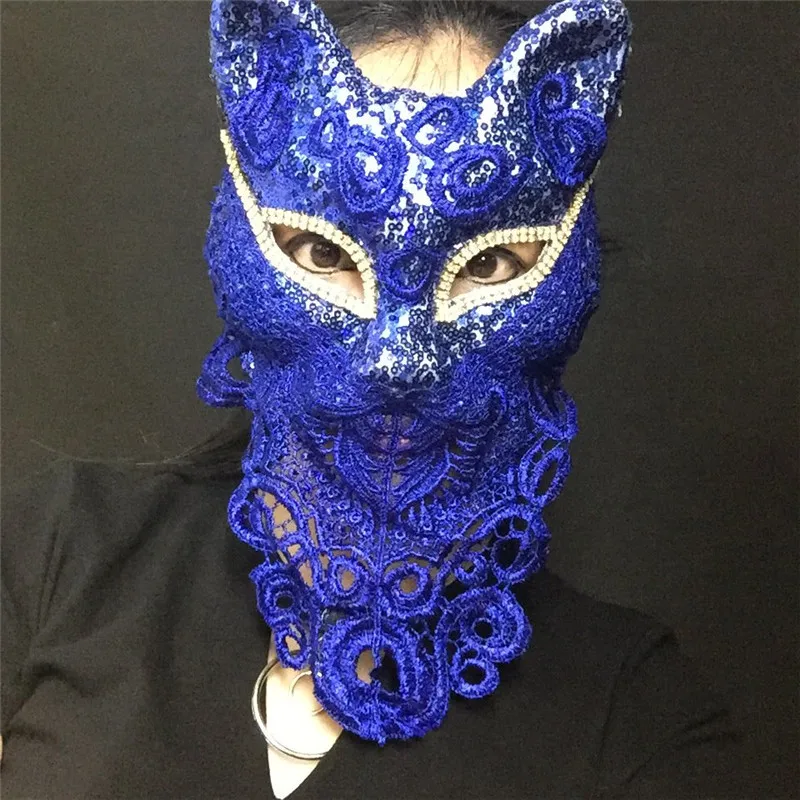 

Girls Cosplay Masks Venice Fox Cat and Women Bar Nightclub Masks for Perform Show Adult Make Up Party Wear Lace Mask B-9476