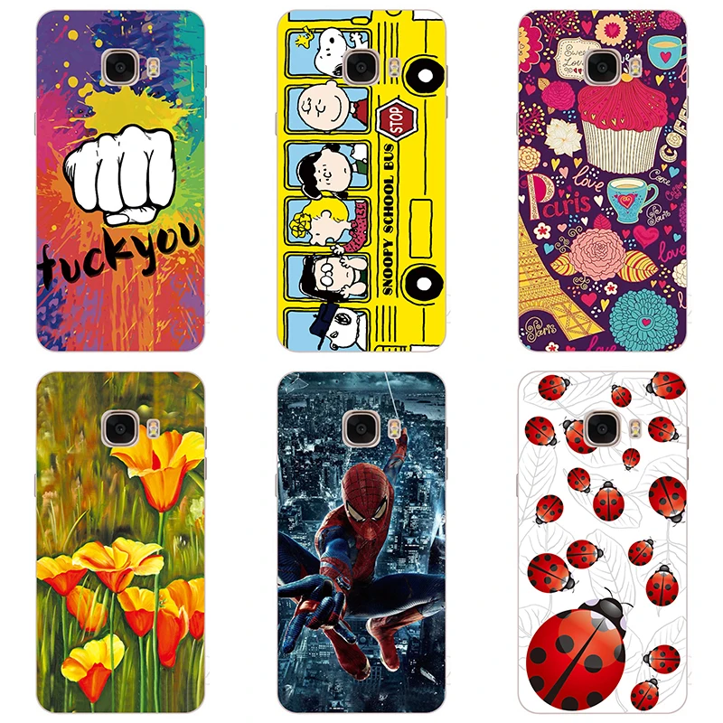 hard Plastic phone case cover For Samsung galaxy C5 SM-C5000 shell Colorful printing desig Painted Flower |