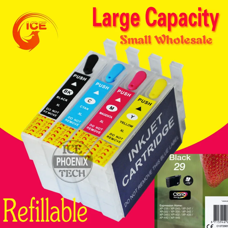 

For EPSON XP-255 XP-335 XP-355 XP-432 XP-455 Expression Printer Ink Cartridge Refillable Europe T2991
