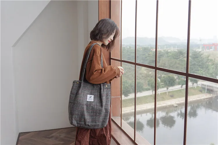 women bags shopping bag plaid women's handbag (25)