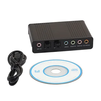 

Professional USB Sound Card 6 Channel 5.1 Optical External Audio Card Converter Sound Card for PC Laptop Desktop Tablet
