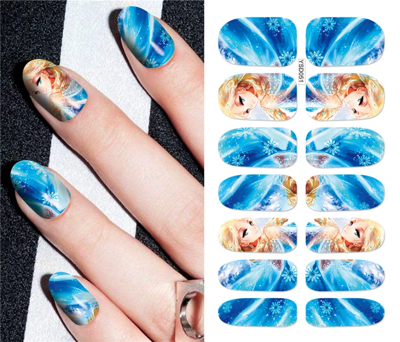 Nail sticker art decoration ice queen snow slider adhesive Water Transfer decals manicure lacquer accessoires polish foil | Красота и
