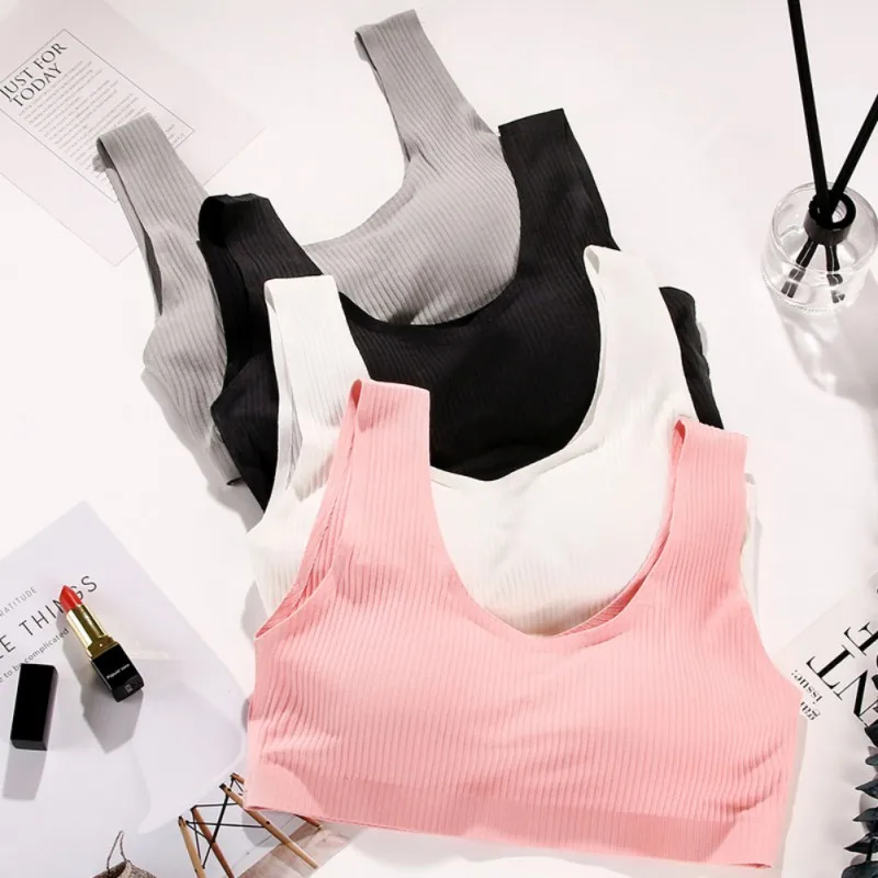 Sexy Seamless Bra With Pads Women Padded Push Up Bra Plus Size Underwear Wireless Bra Black/White/Grey/Pink