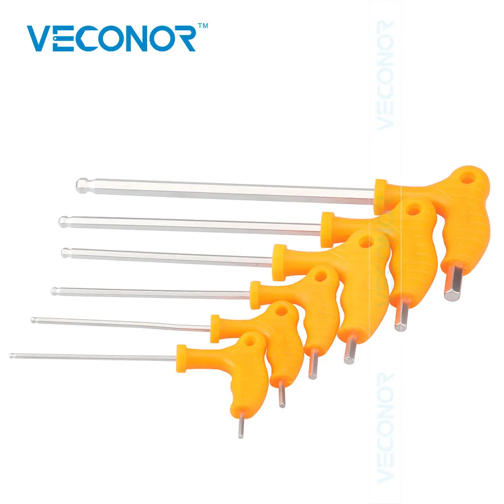

6PCS Set of T-Handle Ball Ended Hex Key Wrench Allen Key Bolt Driver 2.5 3 4 5 6 8mm