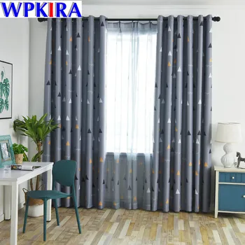 

Tringle pour rideaux the Bedroom Solid Color Geometric Curtains for Living Room Window Grey Gold Curtains Blinds Tulle WP117-30