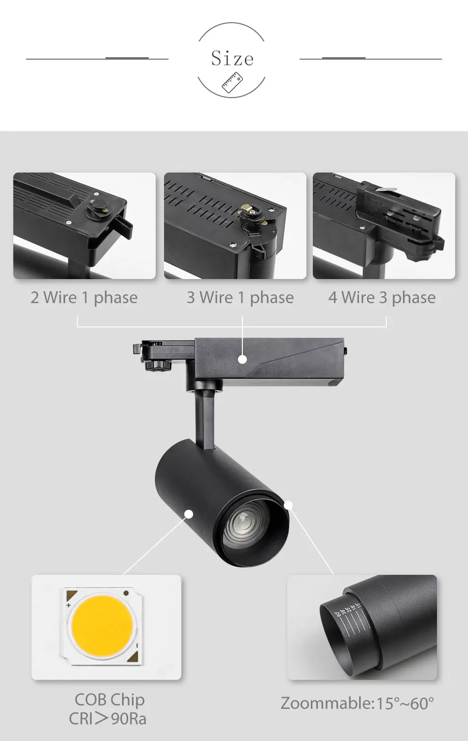 20W Zoomable Track Light 2.4G RF Wireless Control Track Rail Spotlight Lighting System Brightness CCT Dimmable Color Changeable (13)