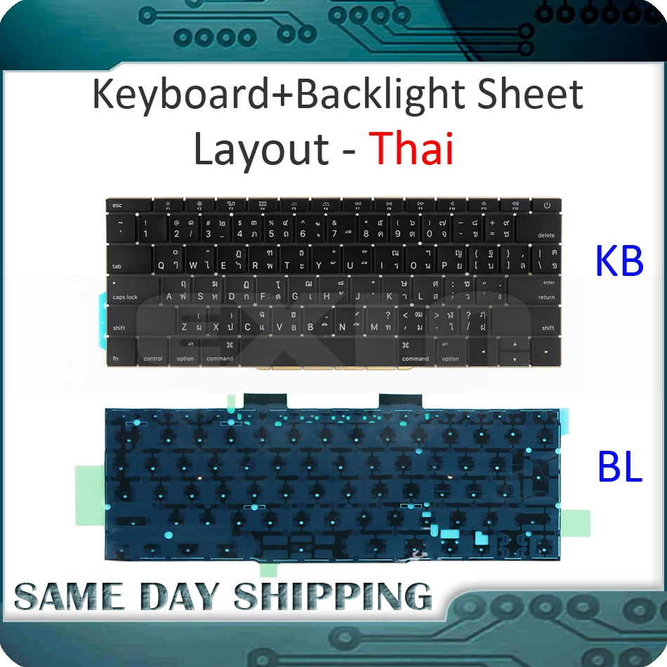 

NEW for Macbook Pro Retina 13" A1708 Keyboard Thai Thailand with Backlight Backlit EMC 3164 EMC 2974 MLL42 MPXQ2 2016 2017