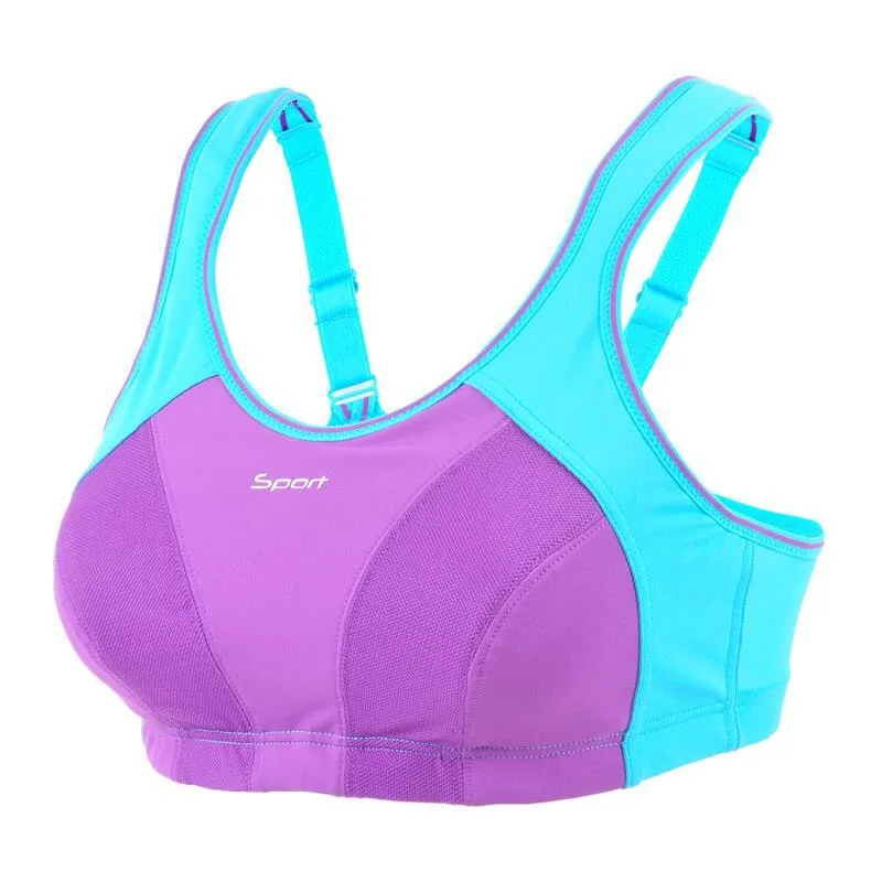Beste Vrouwen Hoge Impact Draad Gratis Non Padded Racerback Maximale Sportbeha 32 34 36 38 40 42 B C D Dd E F