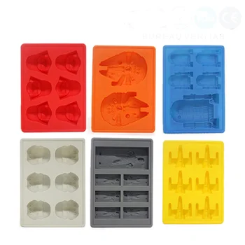 

2016 New Silicone Star Wars Darth Vader Storm Trooper R2D2 Falcon X-Wing Hans Solo Silicone Mold Ice Cube Tray Chocolate Fondant