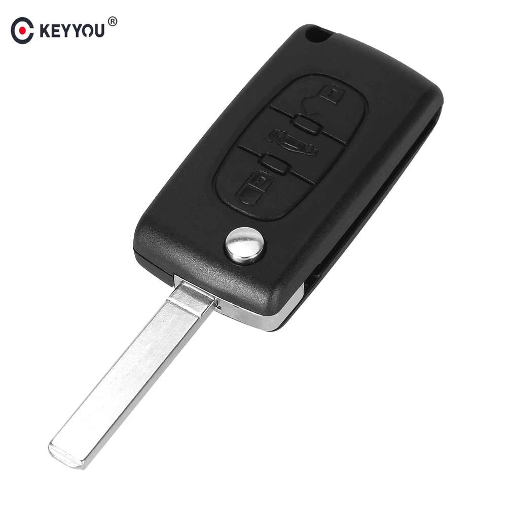 KEYYOU 3 Buttons Flip Folding Remote Control Key Shell Car Key Case Fob Cover For Peugeot 307 308 407 607 CE0536 Without Groove цена KEYYOU 3 Buttons Flip Folding Remote Control Key Shell Car Key Case Fob Cover For Peugeot 307 308 407 607 CE0536 Without Groove цены онлайн