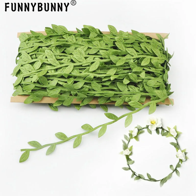

FUNNYBUNNY131FtArtificial Leaf Garlands Fake DIY Vine Simulation Flower Foliage Green Leaves DecorativeGardenWeddingPartyWreaths