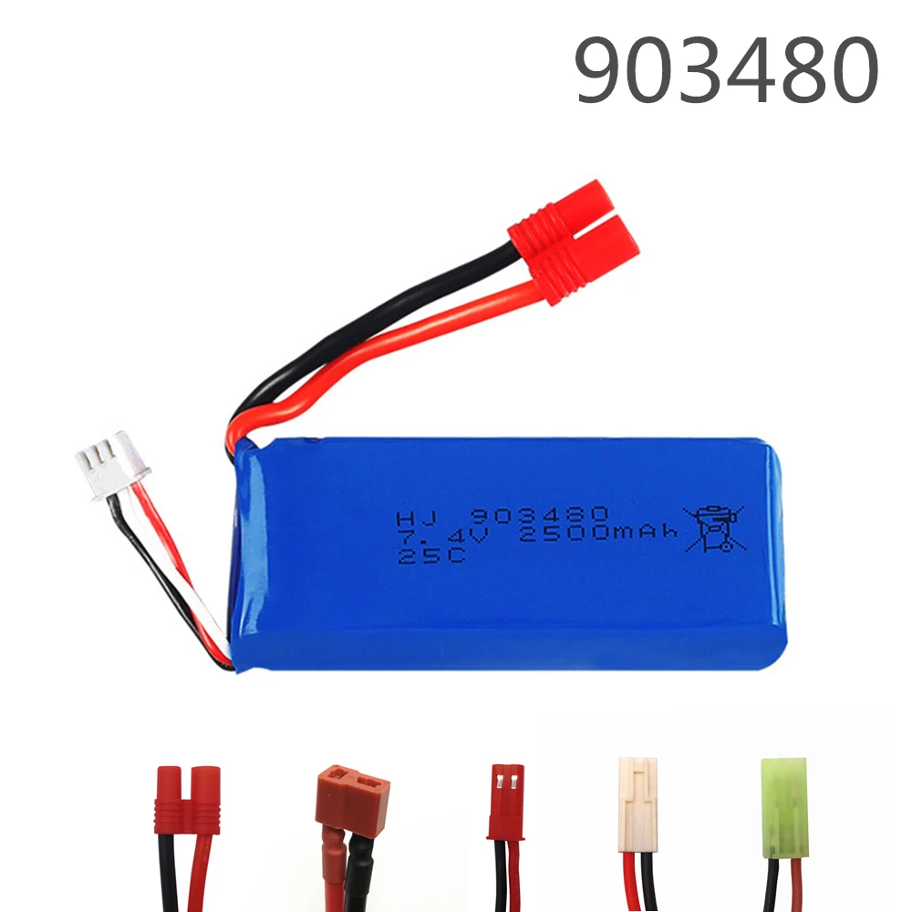 

7.4v 2500mAh 25c Lipo battery for Syma X8C X8W X8G X8 RC Quadcopter Parts 7.4 V 903480 Toys Battery with Over Current Protection