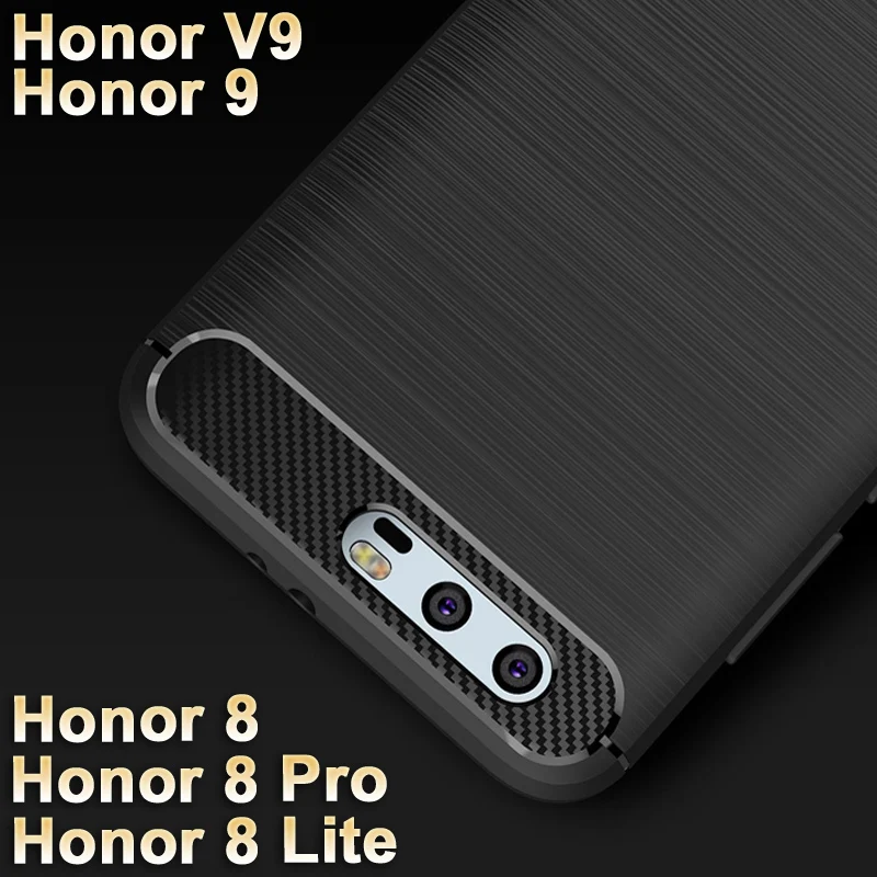 EVOLOU TPU Case for Huawei honor 9  V9 Cover Wiredrawing Silicone Case for Huawei Honor 8 lite / 8 pro Carbon Fiber Back Cover