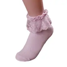 Женские винтажные Кружевные Гофрированные носки с оборками хлопковые носки принцессы для девочек носки до щиколотки Осенние Летние женские носки