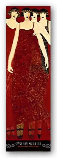Women In Crimson Gowns 12x36 Art Print Poster