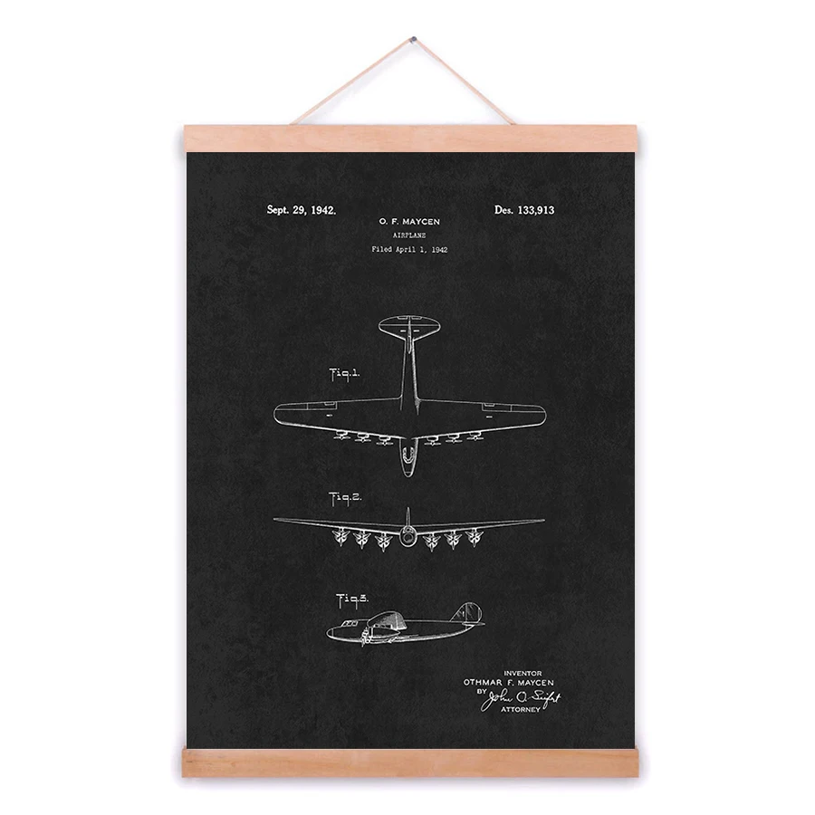 Canvas Painting  Air Plane Black White Posters And Prints Kids Poster for Living Room Decorate Artwork 2