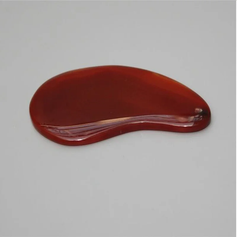 1 Pcs 100% natural red drilled agade Guasha massage tool facial treatment scraping health care 1 Pcs 100% natural red drilled agade Guasha massage tool facial treatment scraping health care