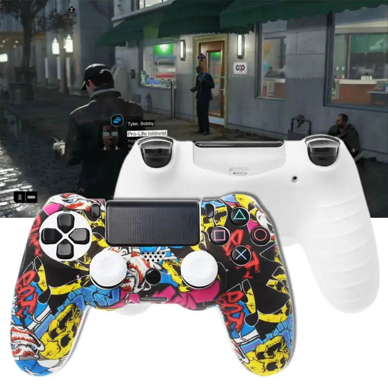 

Protective Cover Gamepad Sleeve Case Analog Thumb Grip Stick Cap Soft Silicone Skin Waterproof Anti-Slip for PlayStation 4 PS4 C
