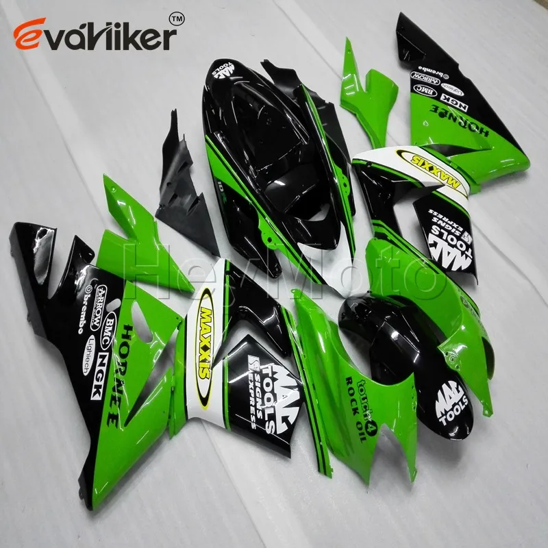 Капот мотоцикла на заказ для ZX-10R 2004-2005 ZX 10R 04 05 ABS пластиковый комплект мотоцикл обтекатель заказ+ винты+ зеленый H2 - Цвет: D