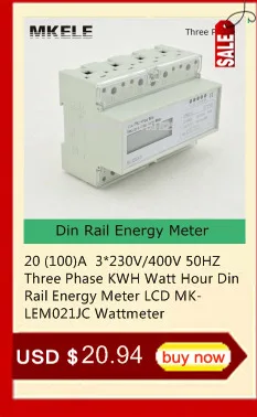 В 5 (100) A 3*230/400 В Малый Polyphase MK-LEM022SJ мини Din рейку Electronice счетчик энергии