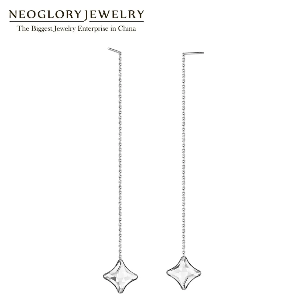

Neoglory Fashion Austria Crystal Titanium Needle Two Colors Star Dangle Earrings Hot Jewelry For Women Gifts 2018 New Brand
