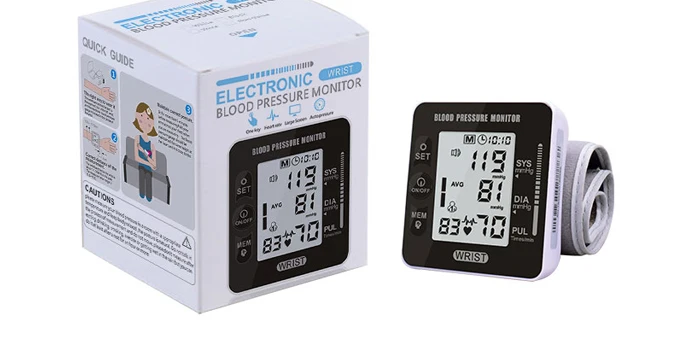 Wrist Digital Blood Pressure Heart Monitor Tensiometer BP Pulse Rate Meter Tonometer Automatic Sphygmomanometer