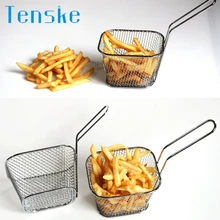 Топ грандиозная фритюрница из нержавеющей стали, французская сетка, корзина для шеф-повара, сетчатая корзина, ситечко, сетка, кухонный инструмент для приготовления пищи, Прямая поставка