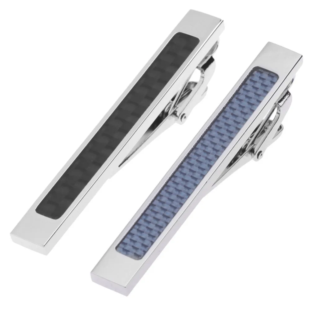 

JOCESTYLE European Fashion Carbon Fiber Tie Clip Vintage Grid Tie Clip Bar Set Metal Necktie Clip Set for Stylish Men Wedding
