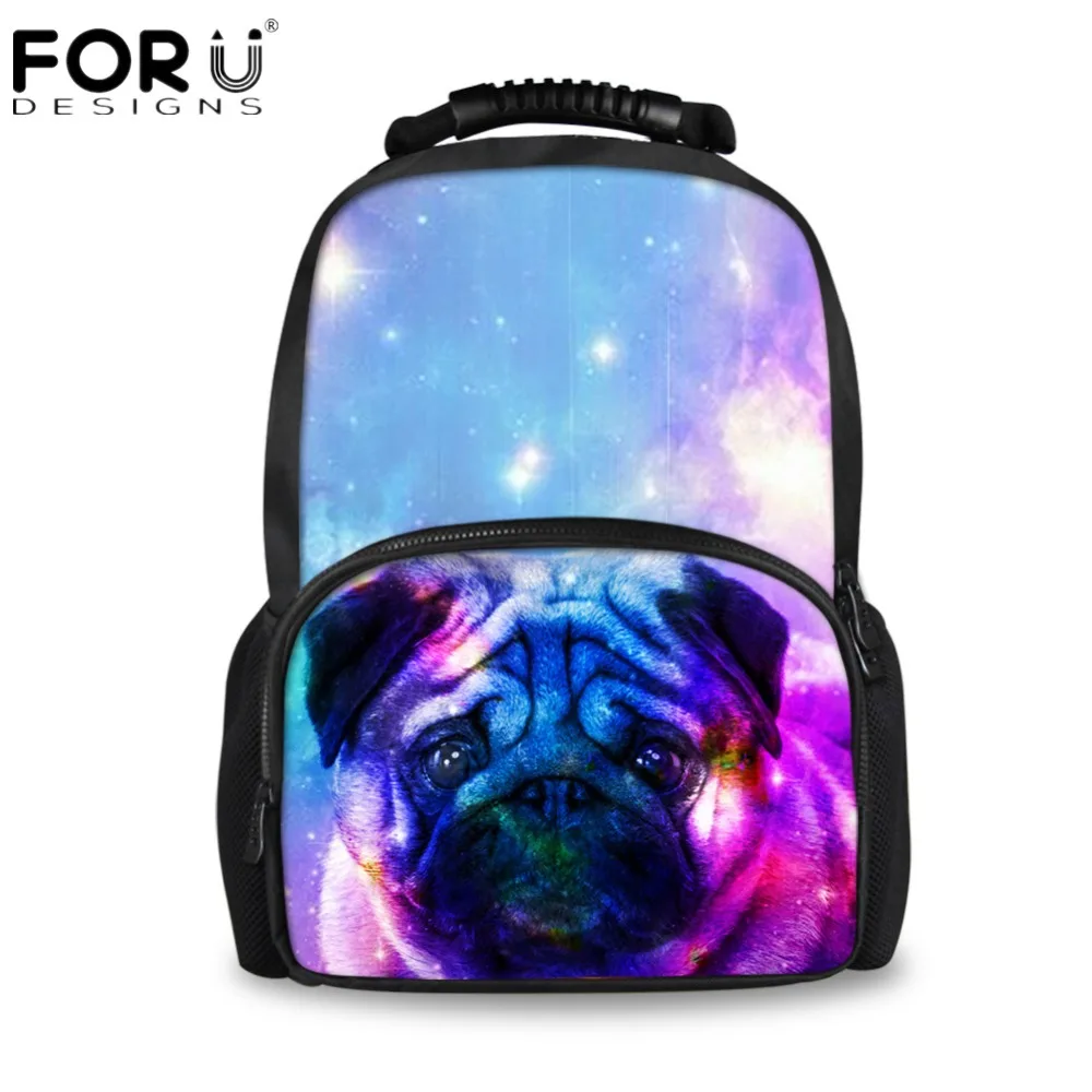 

FORUDESIGNS 3D Galaxy Laptop Backpack Men Women Bolsa Mochila Cute Animal Pug Dog Prints Rucksack School Bagpack for Teenage Kid