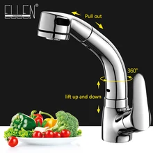 Pull Out Kitchen Sink Faucet Hot and Cold Water Mixer Crane Lift Up and down Chrome Finished