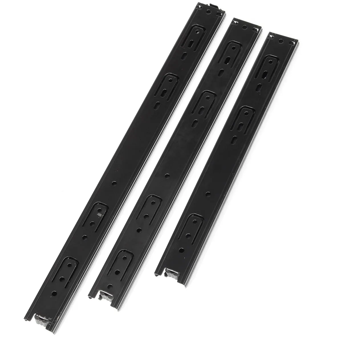 1 Pair Drawer Slides Runner Rail Ball Bearing Soft Full Extension 3 Section Mute