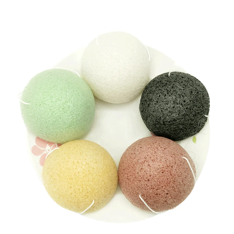 

5 Colors Natural konjac face washes cutin cleans face Cleansing Flutter Makeup Puff Washing Flutter Cleansing Face Wash Sponge