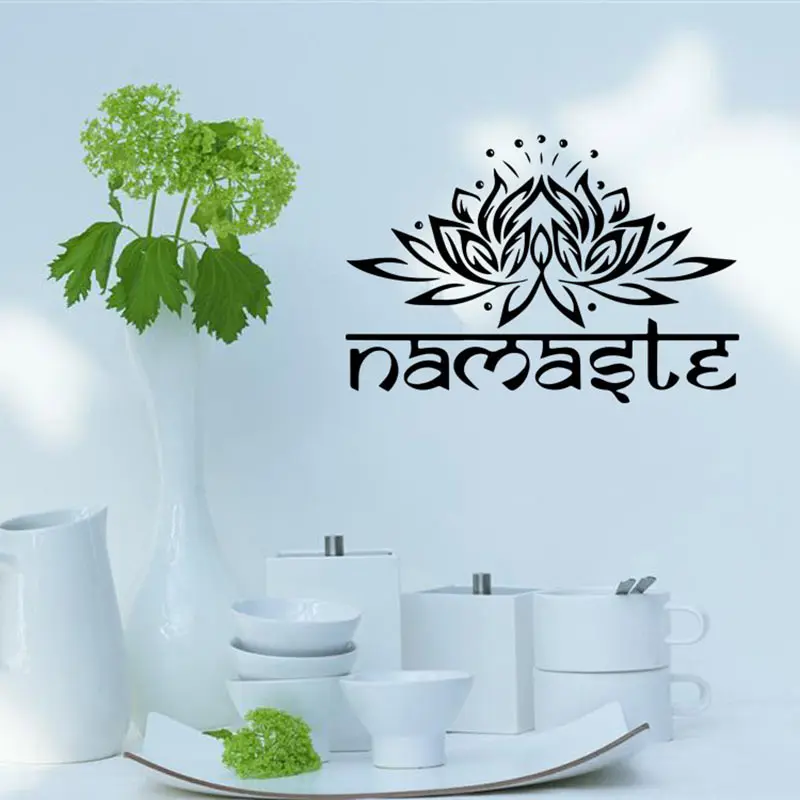 Модные наклейки на стену с надписью Namaste из Индии лотос Ганеша цветок для спальни