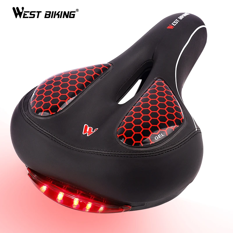 WEST BIKING Велоспорт седло велосипеда с Фонарь переднего сиденья коврик из