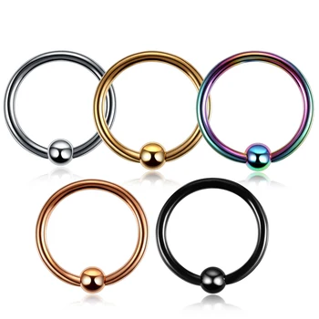 

1pc Colorful Steel Closure Bead Ring Lip Nose Septum Rings Ear Rings Body Piercing Nariz Jewelry Pirsing 3 Sizes available