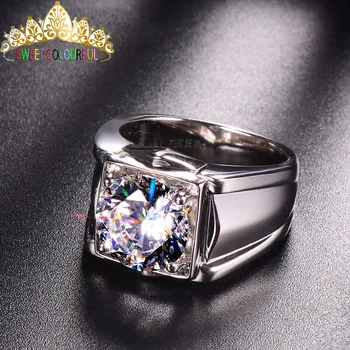 

100% 18K 750Au Gold Moissanite Diamond man Ring D color VVS With national certificate MO-017