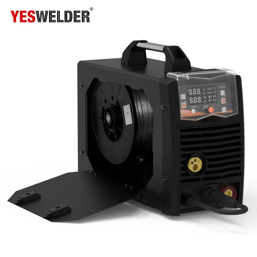Online Soldador YESWELDER MIG250A No máquina de soldadura de Gas y Gas MIG con soldador de hierro de fase única de peso ligero de 220 V
