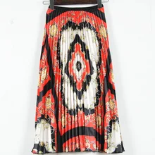 Юбки Женские новая весенняя летняя Женская эластичная винтажная длинная Плиссированная юбка с высокой талией Harajuku A Line Maxi юбка