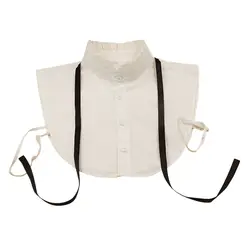 Для женщин рубашка поддельные воротник Винтаж Съемная Высокая шея бантом ложные блузка Топ ошейники Женская одежда Аксессуары CX17