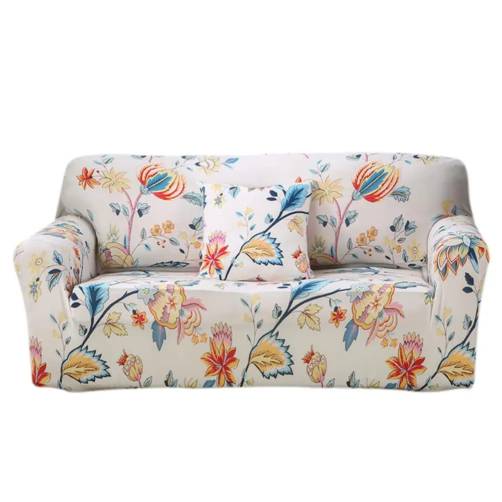 

Universal Elastic Sofa Cover Full Leather Flower Pattern Sofa Combination Fabric Couch Settee Covers Dustproof Anti-dirty