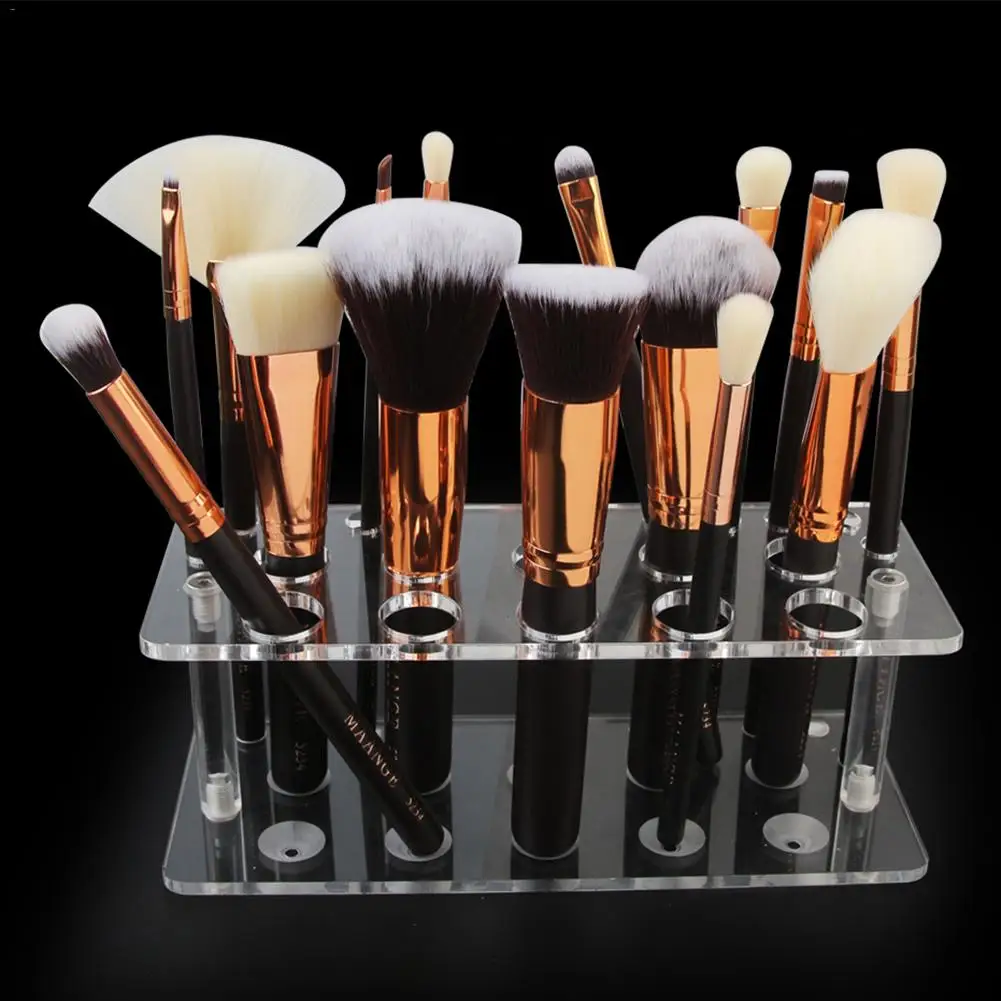 

20 Holes Acrylic Makeup Brushes Holder Stand Foldable Organizing Rack Cosmetic Brush Drying Holders