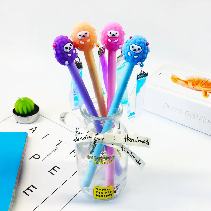 

48pcs/lot Korea creative cartoon cute lamb sheep alpaca student exam pen Kawaii Stationery ink Gel Pens student gift
