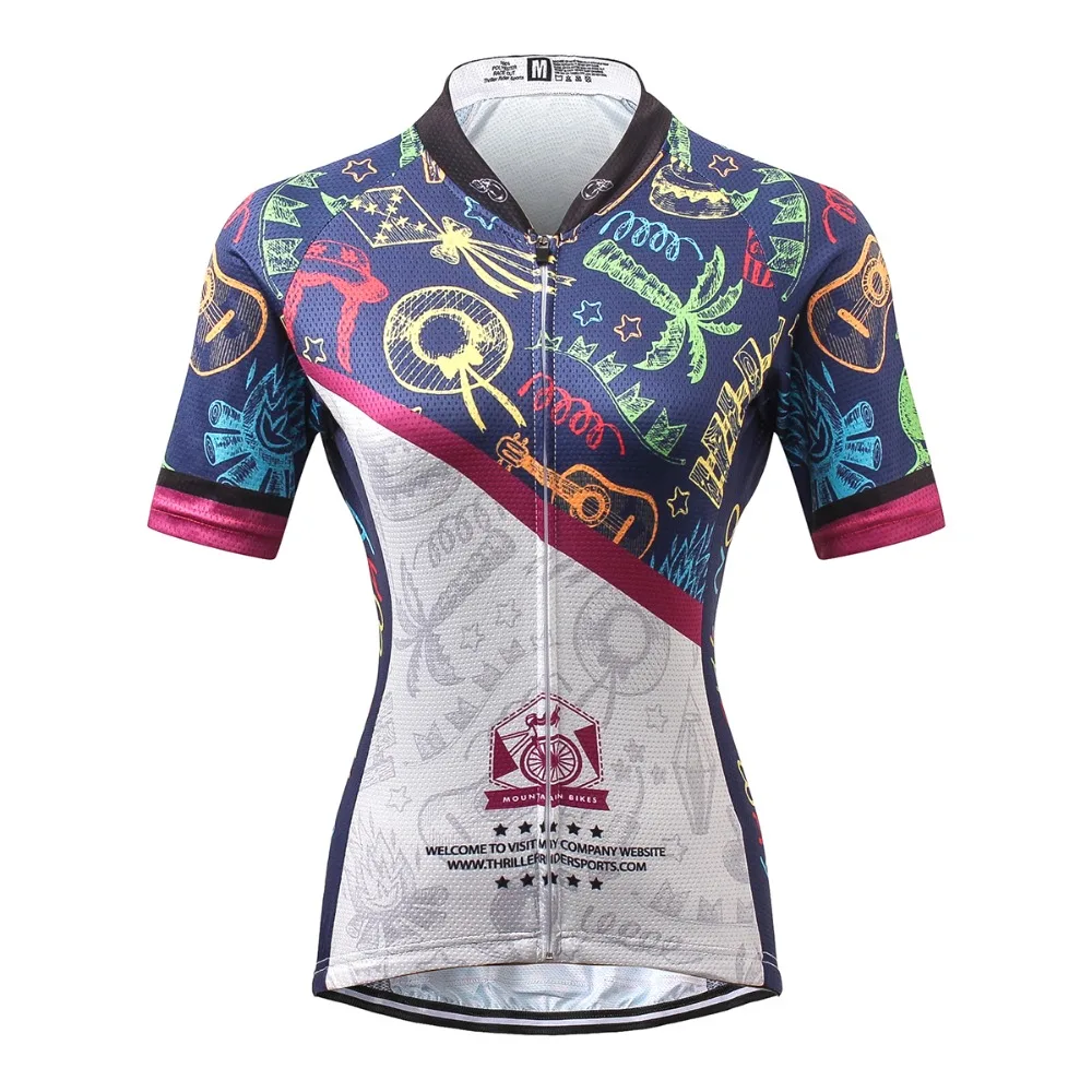 

THRILLER RIDER SPORTS TRS-W0050 Womens Cycling Jersey Cycling Clothing Bike Shirt Size S to 5XL